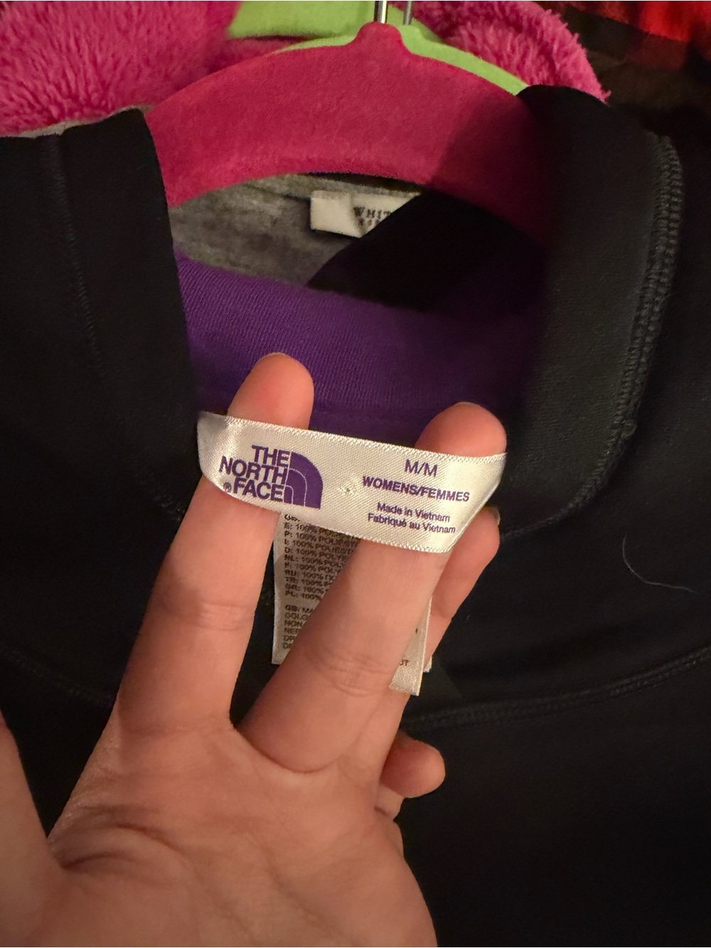 The North Face Black Hoodie with Purple Logo and Lined Hood - Picture 8 of 8